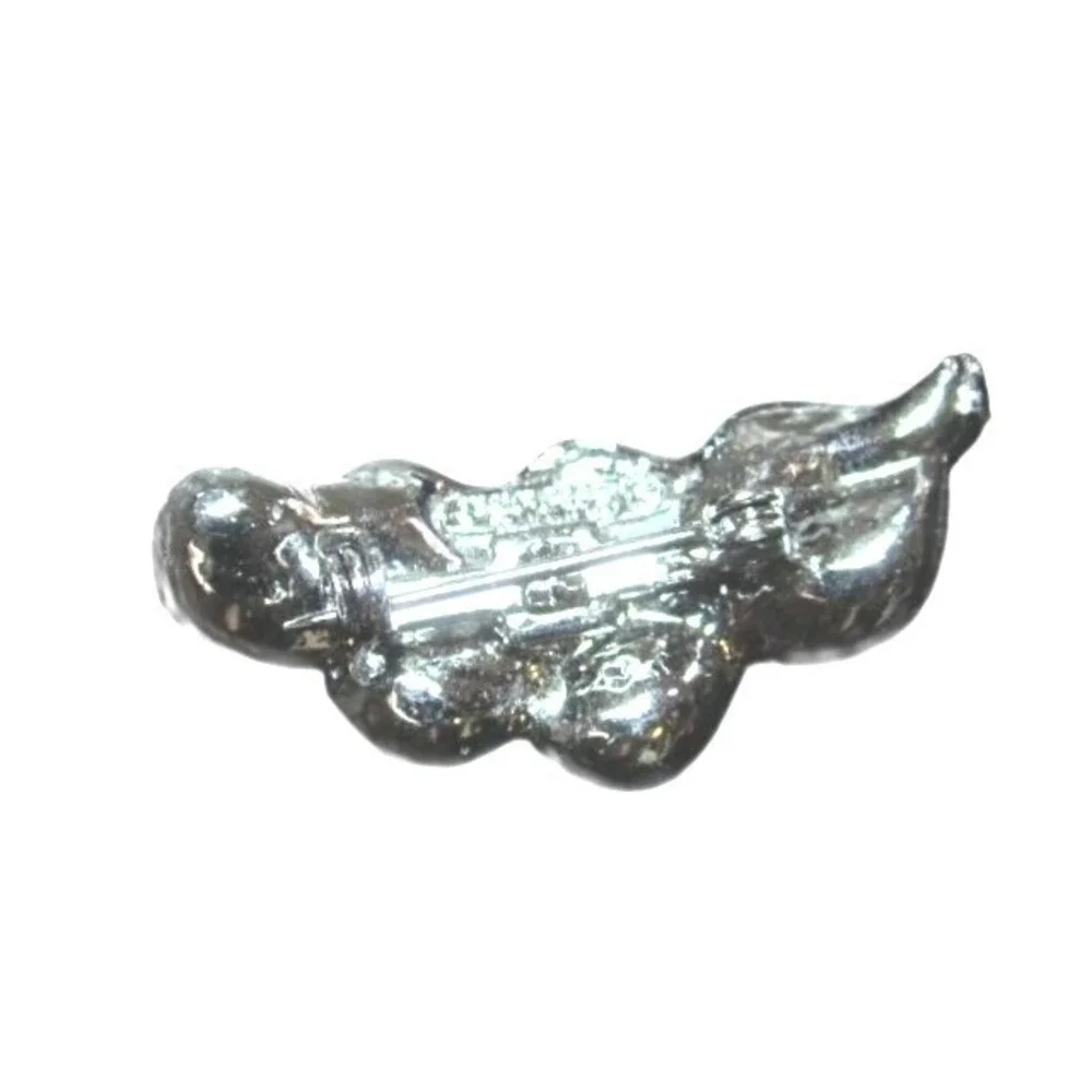 Vintage Small Silver Floral Leaf Etched Designer Signed‎ Gerry's Brooch Pin